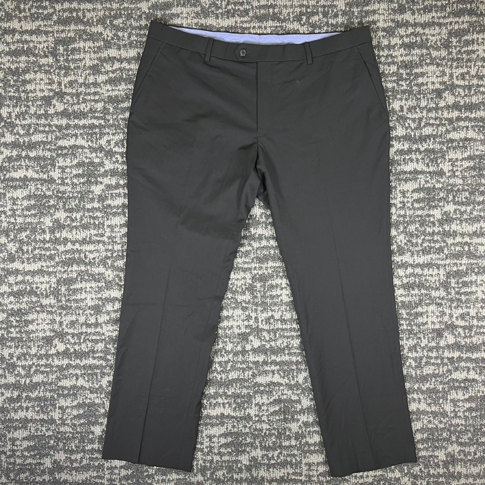 Tommy Hilfiger Dress Pants Mens 40x30 Gray Wool Blend Flat Front Stretch Pants